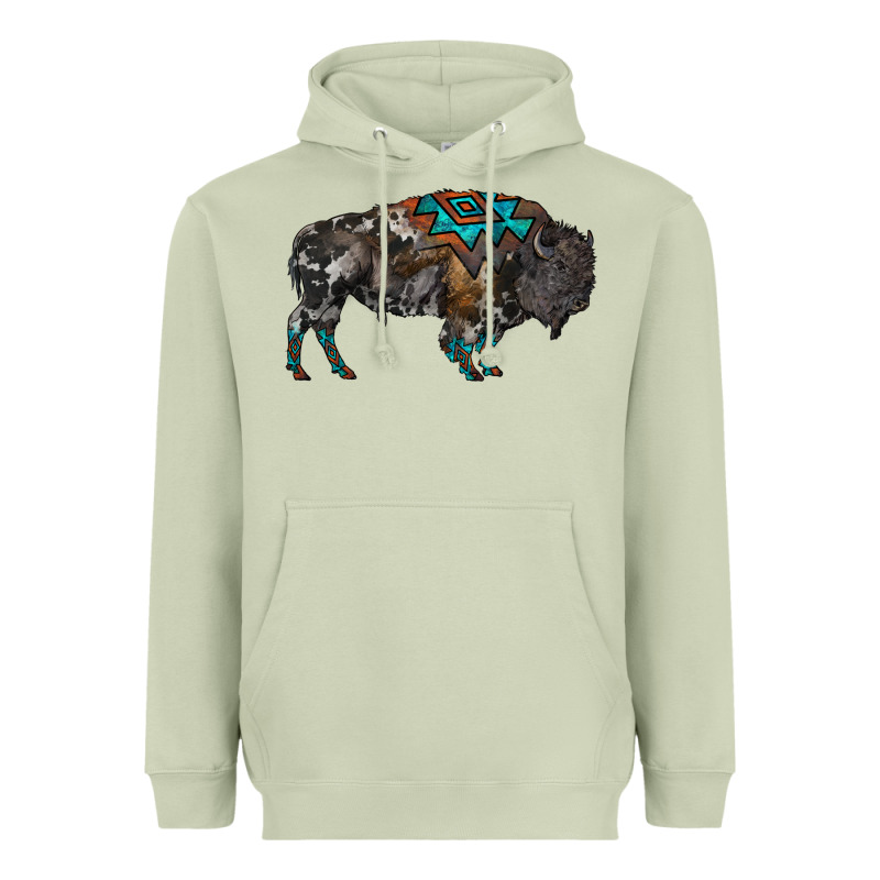 Cowhide Bison Heavyweight Hoodie by RanaPortraitStore | Teevron
