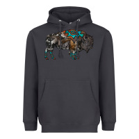 Smoke cowhide bison Heavyweight Hoodie - RanaPortraitStore
