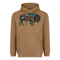 Toasted Coconut cowhide bison Heavyweight Hoodie - RanaPortraitStore