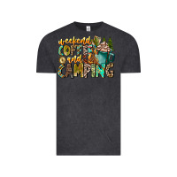Vintage Black Weekends Coffee And Camping Vintage Tee - CowhideDigitalArt
