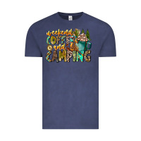 Vintage Denim Weekends Coffee And Camping Vintage Tee - CowhideDigitalArt