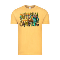 Vintage Mustard Weekends Coffee And Camping Vintage Tee - CowhideDigitalArt