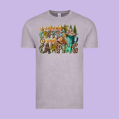 Weekends Coffee And Camping Vintage Tee Designed By Cowhidedigitalart