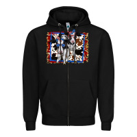 Black 4th of July Cows Holstein Cows Zipper Hoodie - Jasminsmagicworld