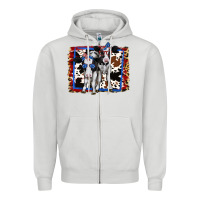 Dove Grey 4th of July Cows Holstein Cows Zipper Hoodie - Jasminsmagicworld