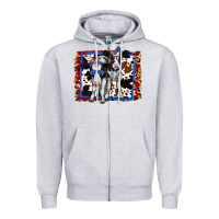 Heather Grey 4th of July Cows Holstein Cows Zipper Hoodie - Jasminsmagicworld