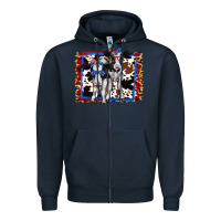 Navy 4th of July Cows Holstein Cows Zipper Hoodie - Jasminsmagicworld
