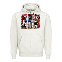 Oatmeal Heather 4th of July Cows Holstein Cows Zipper Hoodie - Jasminsmagicworld