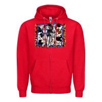 Red 4th of July Cows Holstein Cows Zipper Hoodie - Jasminsmagicworld