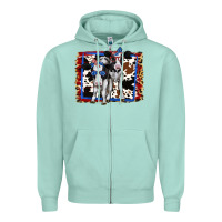 Seafoam 4th of July Cows Holstein Cows Zipper Hoodie - Jasminsmagicworld