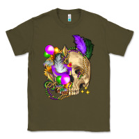 Army Green mardi gras skull Classic Tee - FaDigitalArtStudio
