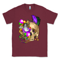 Burgundy mardi gras skull Classic Tee - FaDigitalArtStudio