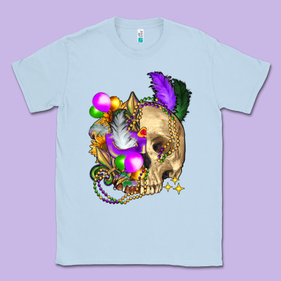 Mardi Gras Skull Classic Tee Designed By Fadigitalartstudio