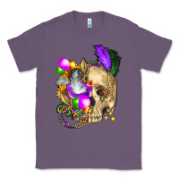 Lavender mardi gras skull Classic Tee - FaDigitalArtStudio