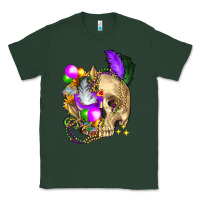 Sports Green mardi gras skull Classic Tee - FaDigitalArtStudio