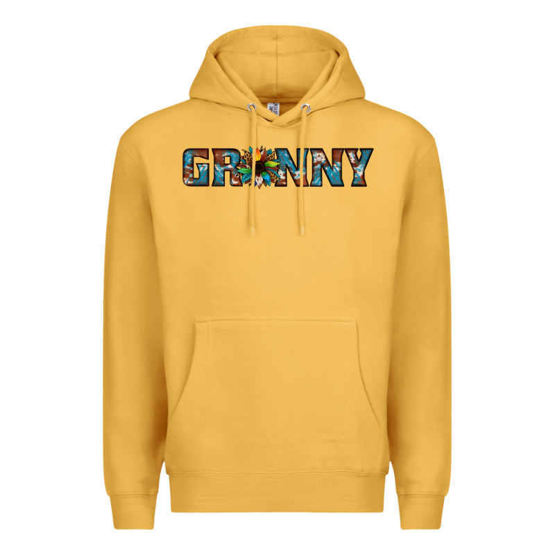 Granny Cowhide Sunflower Premium Hoodie by Jasminsmagicworld | Teevron