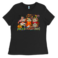 Black Hallothanksmas Gnome Coffee Cups Ladies Tee - CowhideDigitalArt