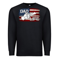 Black Dad Life with American Flag Premium Sweatshirt - Jasminsmagicworld