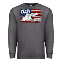 Charcoal Heather Dad Life with American Flag Premium Sweatshirt - Jasminsmagicworld