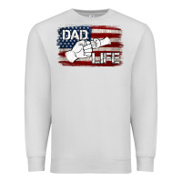 Dove Grey Dad Life with American Flag Premium Sweatshirt - Jasminsmagicworld
