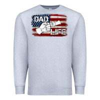 Heather Grey Dad Life with American Flag Premium Sweatshirt - Jasminsmagicworld