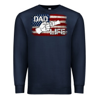 Navy Dad Life with American Flag Premium Sweatshirt - Jasminsmagicworld