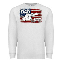 Oatmeal Heather Dad Life with American Flag Premium Sweatshirt - Jasminsmagicworld