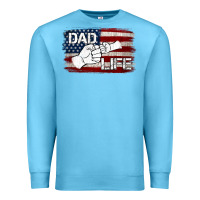 Ocean Blue Dad Life with American Flag Premium Sweatshirt - Jasminsmagicworld
