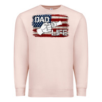 Pale Pink Dad Life with American Flag Premium Sweatshirt - Jasminsmagicworld