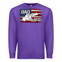 Purple Dad Life with American Flag Premium Sweatshirt - Jasminsmagicworld