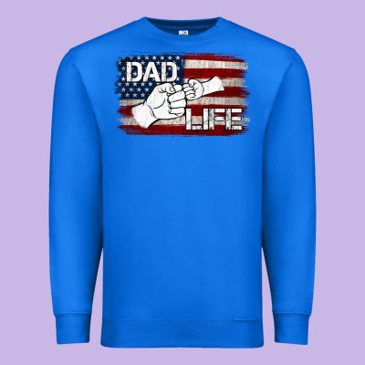 Dad Life With American Flag Premium Sweatshirt Designed By Jasminsmagicworld