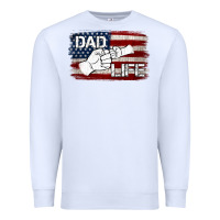 White Dad Life with American Flag Premium Sweatshirt - Jasminsmagicworld