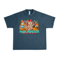 Midnight Navy Moo Pumpkin Get Out The Way Urban Heavy Tee - CowhideDigitalArt