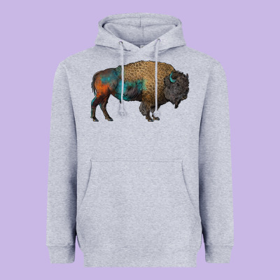 Leopard Bison Heavyweight Hoodie Designed By Ranaportraitstore