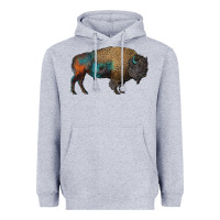 Heather Grey leopard bison Heavyweight Hoodie - RanaPortraitStore