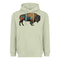 Matcha leopard bison Heavyweight Hoodie - RanaPortraitStore