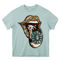 Arona Turquoise Gemstone Leopard Cowhide Tongue Heavy Core Tee - Jasminsmagicworld