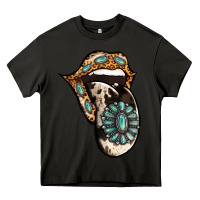 Asphalt Turquoise Gemstone Leopard Cowhide Tongue Heavy Core Tee - Jasminsmagicworld