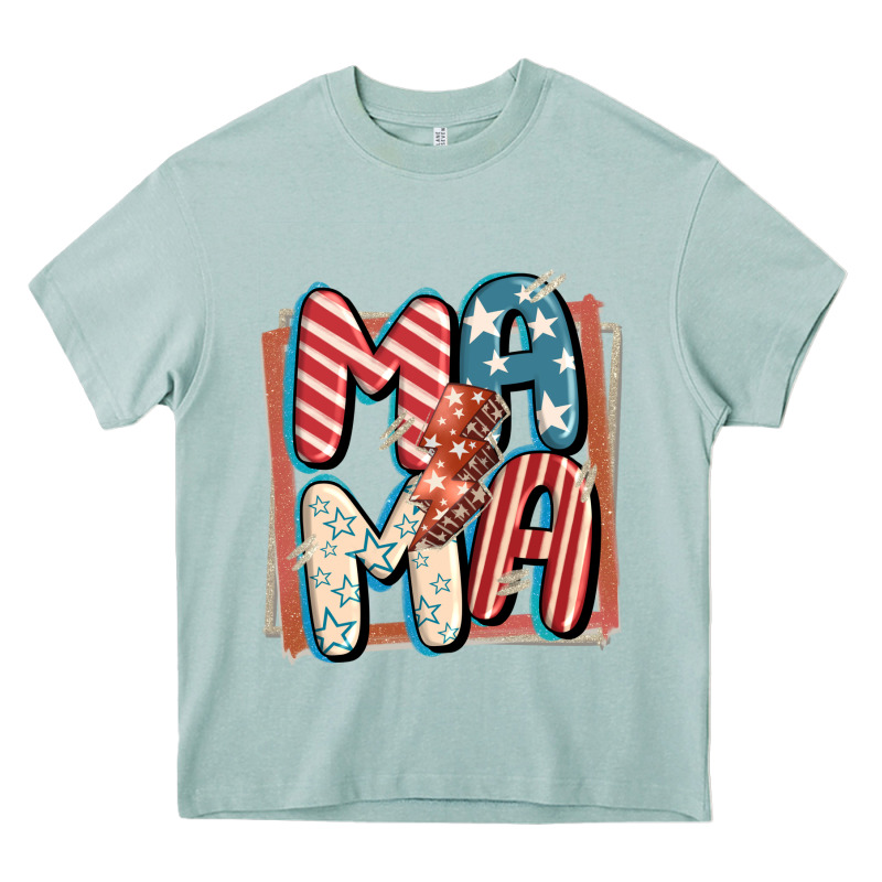 4th Of July Mama With Lightning Bolt Heavy Core Tee by FaDigitalArtStudio | Teevron