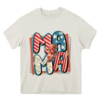 Cream 4th of July mama with lightning bolt Heavy Core Tee - FaDigitalArtStudio