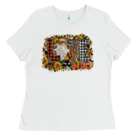 White Love Fall Ladies Tee - CowhideDigitalArt