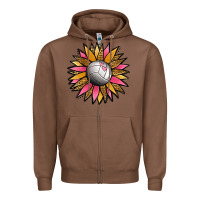 Chestnut Volleyball Sunflower Zipper Hoodie - Jasminsmagicworld
