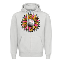 Dove Grey Volleyball Sunflower Zipper Hoodie - Jasminsmagicworld