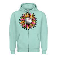 Volleyball Sunflower Zipper Hoodie | Teevron