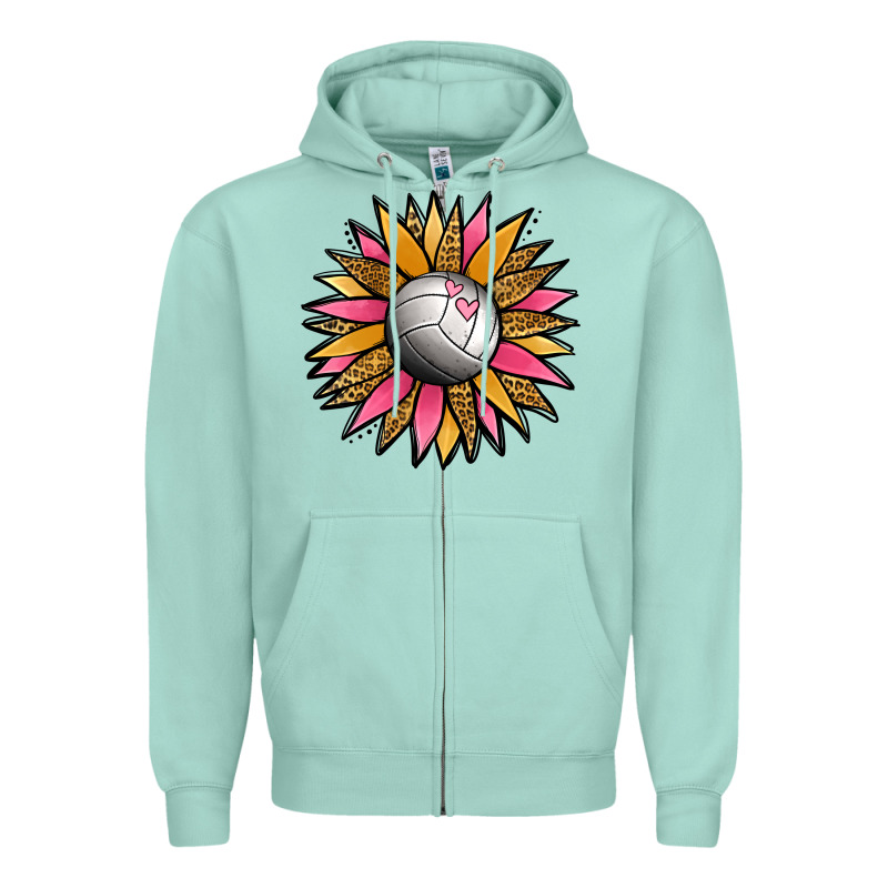 Volleyball Sunflower Zipper Hoodie by Jasminsmagicworld | Teevron