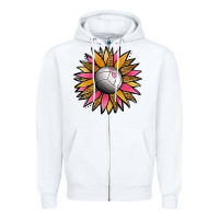 White Volleyball Sunflower Zipper Hoodie - Jasminsmagicworld