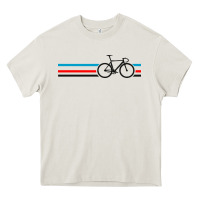 Cream bike stripes Heavy Core Tee - artisFamous