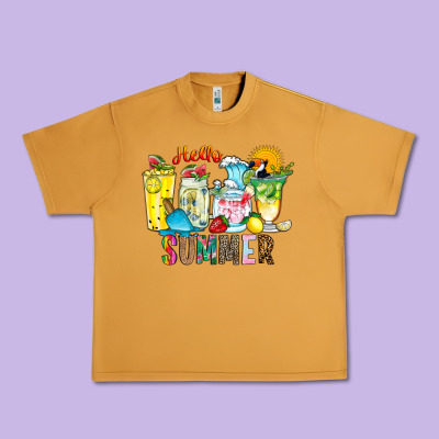Hello Summer Drink Urban Heavy Tee Designed By Cowhidedigitalart