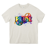 Cream Hippie pride Heavy Core Tee - FaDigitalArtStudio
