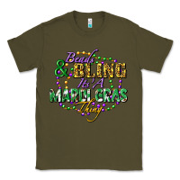 Army Green Beads and bling it's' a Mardi Gras thing Classic Tee - FaDigitalArtStudio
